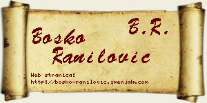 Boško Ranilović vizit kartica